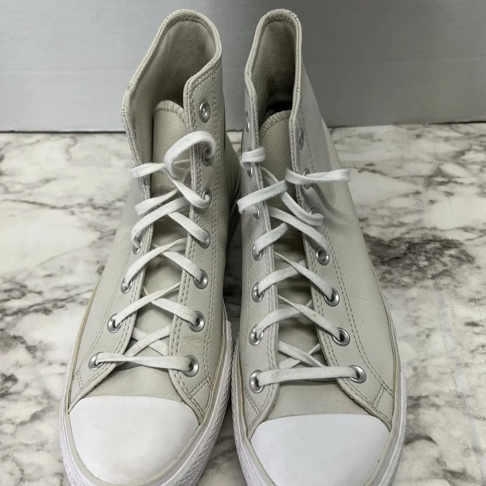 Converse Chuck Taylor All Star More Lift Hi Platform Sneaker Cream Women 9.5